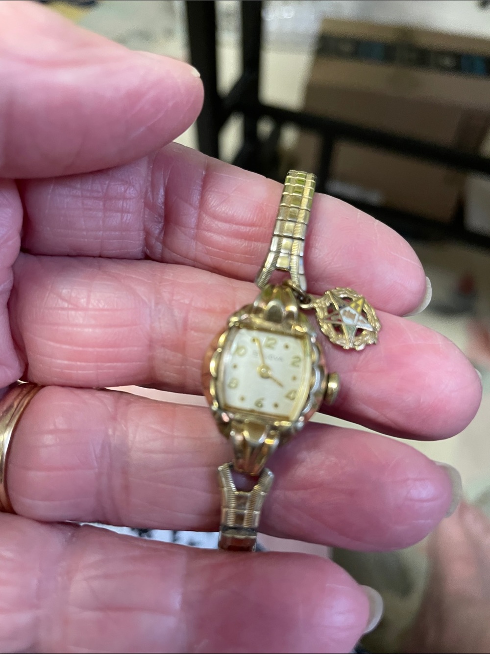 Bulova Gold-Tone Women's Bracelet Watch with Masonic charm